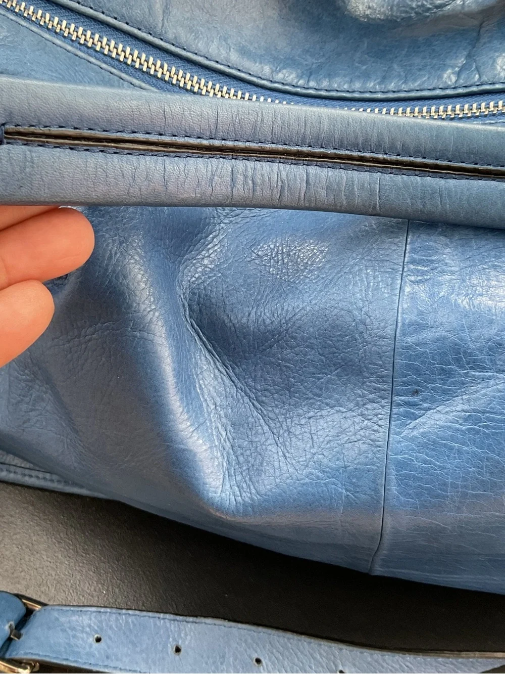 Barneys New York Blue Leather Bag